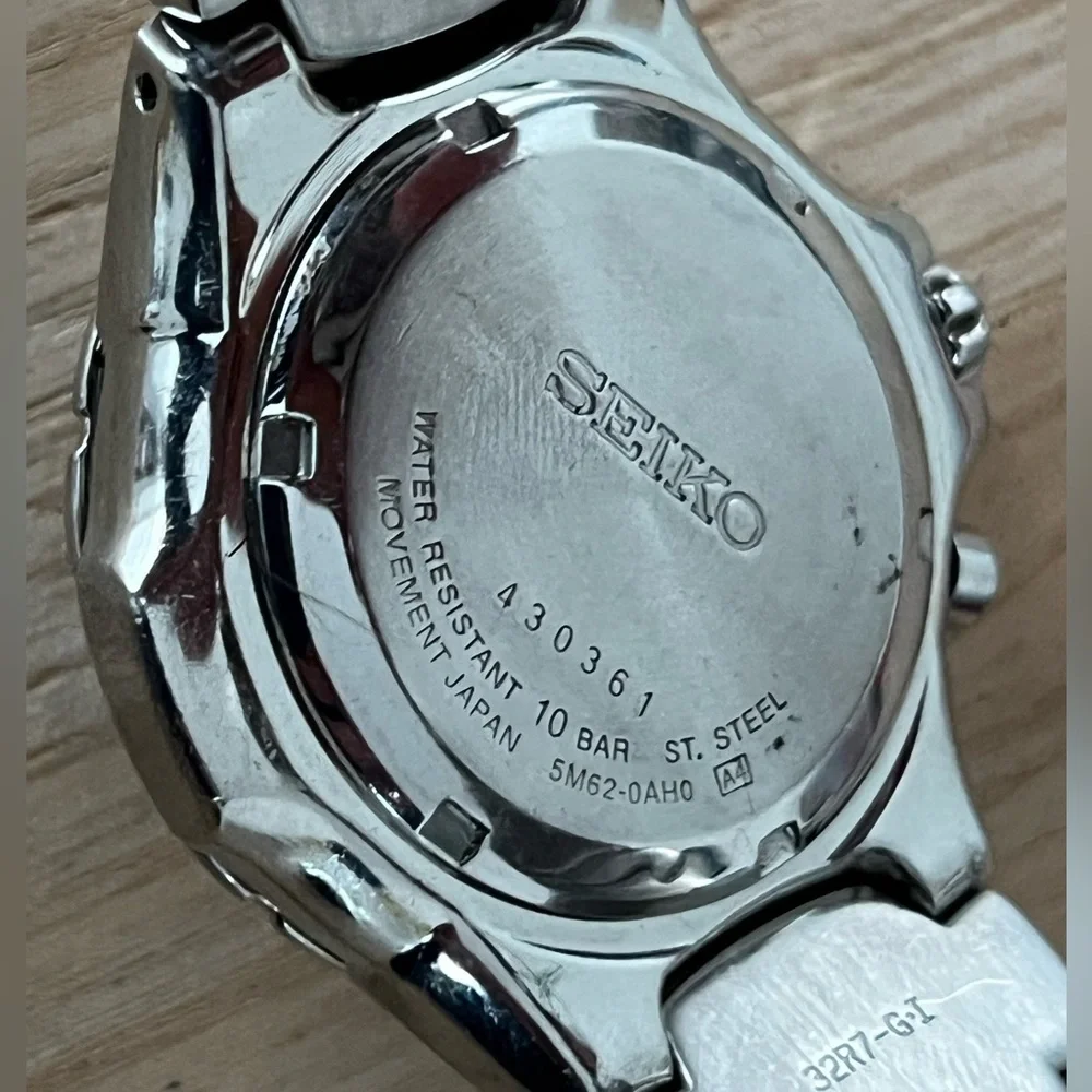 Seiko Kinectic Automatic Rare Vintage Men’s Watch Blue Dial Stainless Bracelet